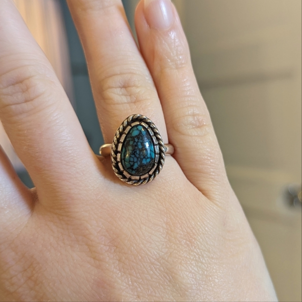 Deep Blue Turquoise Ring